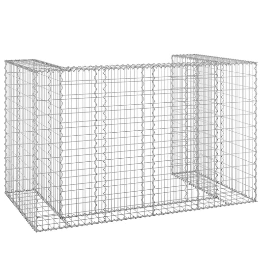 Gabion for søppeldunkskur galvanisert stål 180x100x110 cm