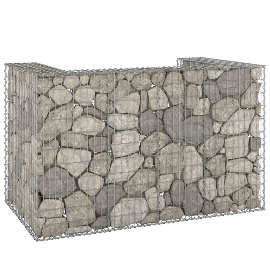Gabion for søppeldunkskur galvanisert stål 180x100x110 cm