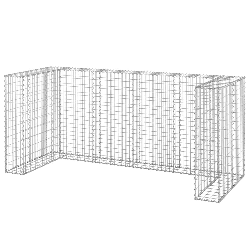 Gabion for søppeldunkskur galvanisert stål 254x100x110 cm
