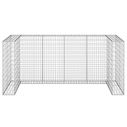 Gabion for søppeldunkskur galvanisert stål 254x100x110 cm