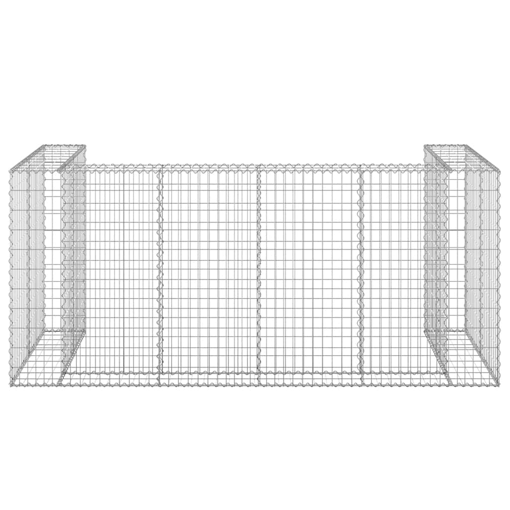 Gabion for søppeldunkskur galvanisert stål 254x100x110 cm