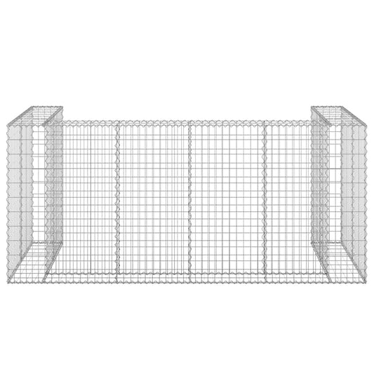 Gabion for søppeldunkskur galvanisert stål 254x100x110 cm