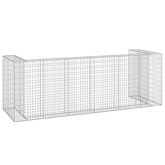 Gabion for søppeldunkskur galvanisert stål 325x100x110 cm