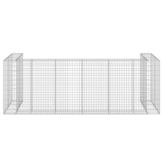 Gabion for søppeldunkskur galvanisert stål 325x100x110 cm