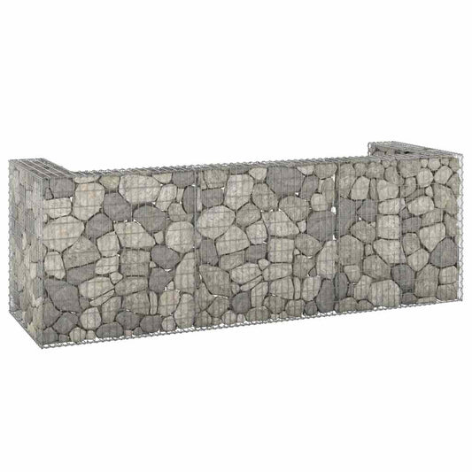 Gabion for søppeldunkskur galvanisert stål 325x100x110 cm