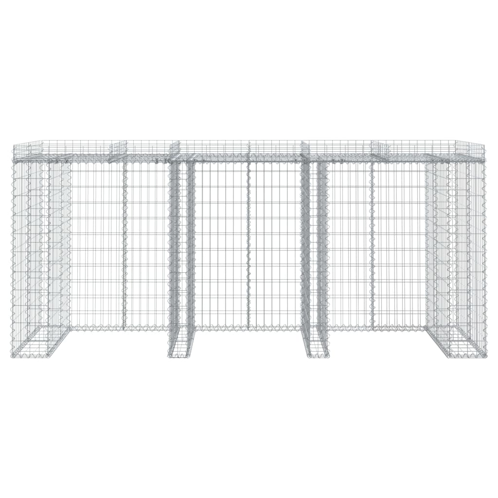 Gabionvegg for søppelkasse 270x91x120 cm galvanisert jern