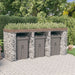 Gabionvegg for søppelkasse 270x91x120 cm galvanisert jern