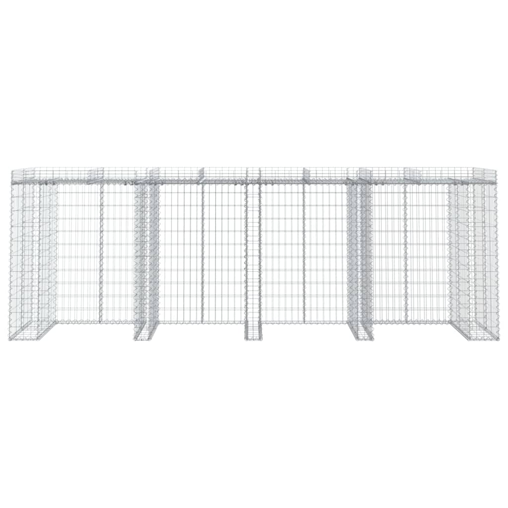 Gabionvegg for søppelkasse 350x91x120 cm galvanisert jern vidaXL