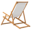 Sammenleggbar strandstol heltre teak kremhvit