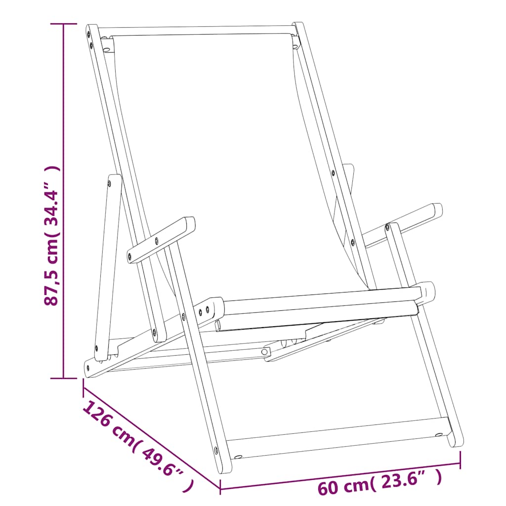 Sammenleggbar strandstol heltre teak kremhvit vidaXL