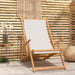 Sammenleggbar strandstol heltre teak kremhvit vidaXL