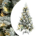 Forhåndsbelyst juletre flokket snø og kongler 195 cm PVC og PE