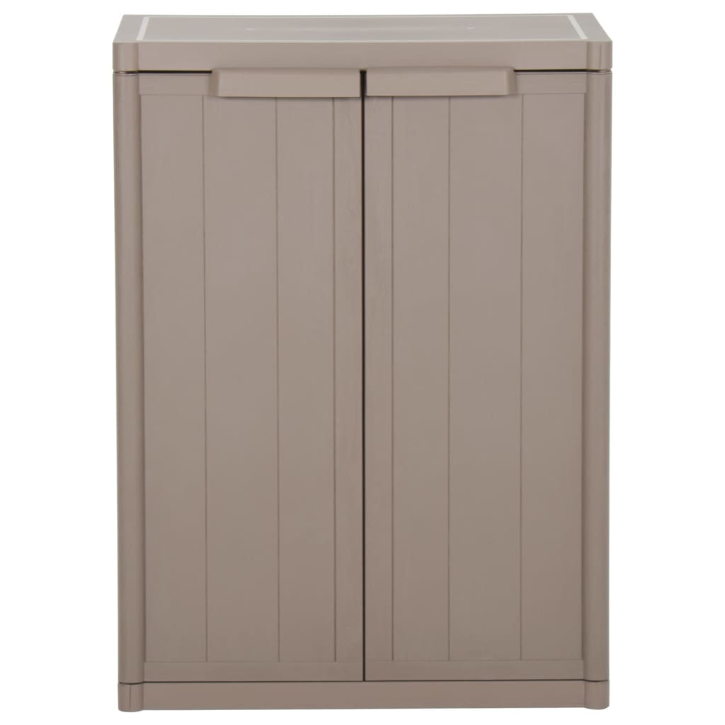 Oppbevaringsskap for hage brun 65x45x88 cm PP treutseende