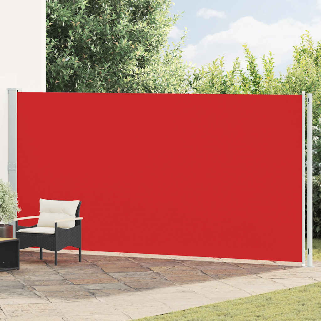 Uttrekkbar sidemarkise 200x600 cm rød