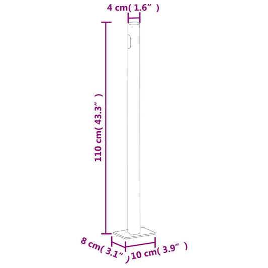 Uttrekkbar sidemarkise 180x600 cm svart