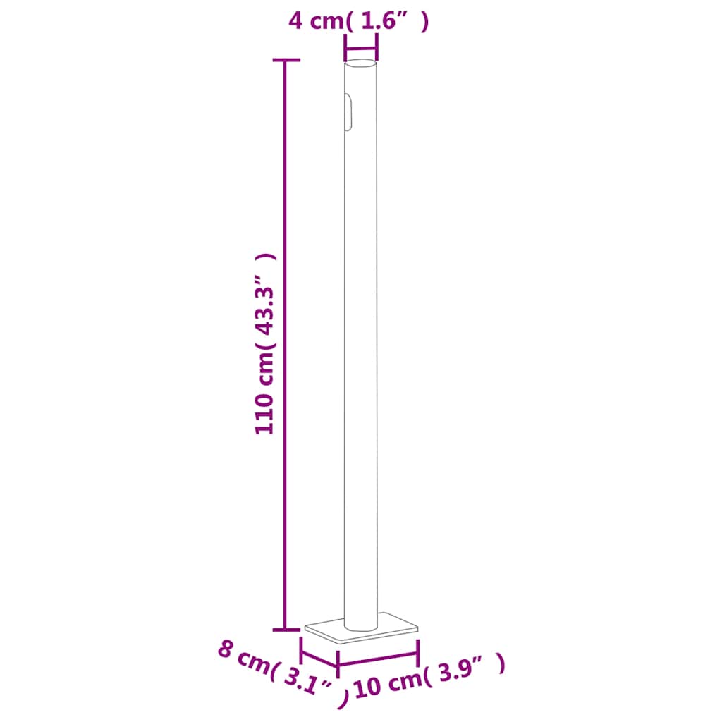 Uttrekkbar sidemarkise 180x600 cm kremhvit