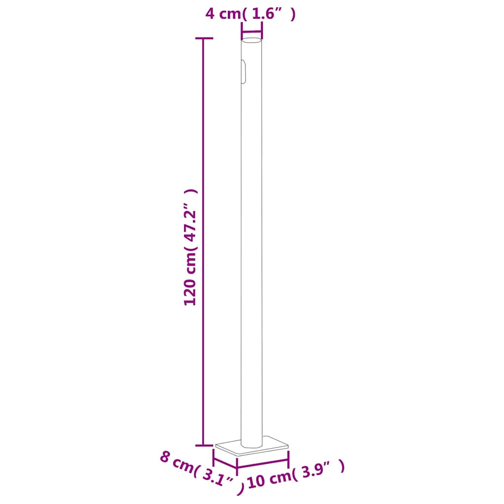 Uttrekkbar sidemarkise 200x600 cm kremhvit