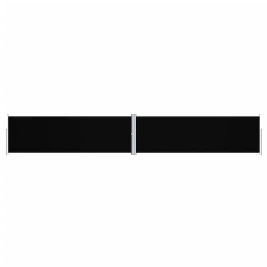 Uttrekkbar sidemarkise 160x1000 cm svart