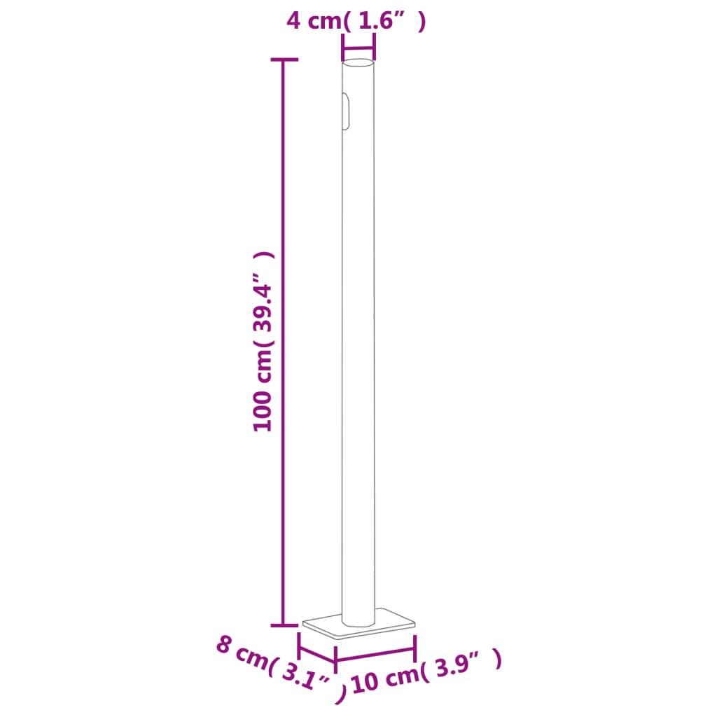 Uttrekkbar sidemarkise 160x1000 cm antrasitt