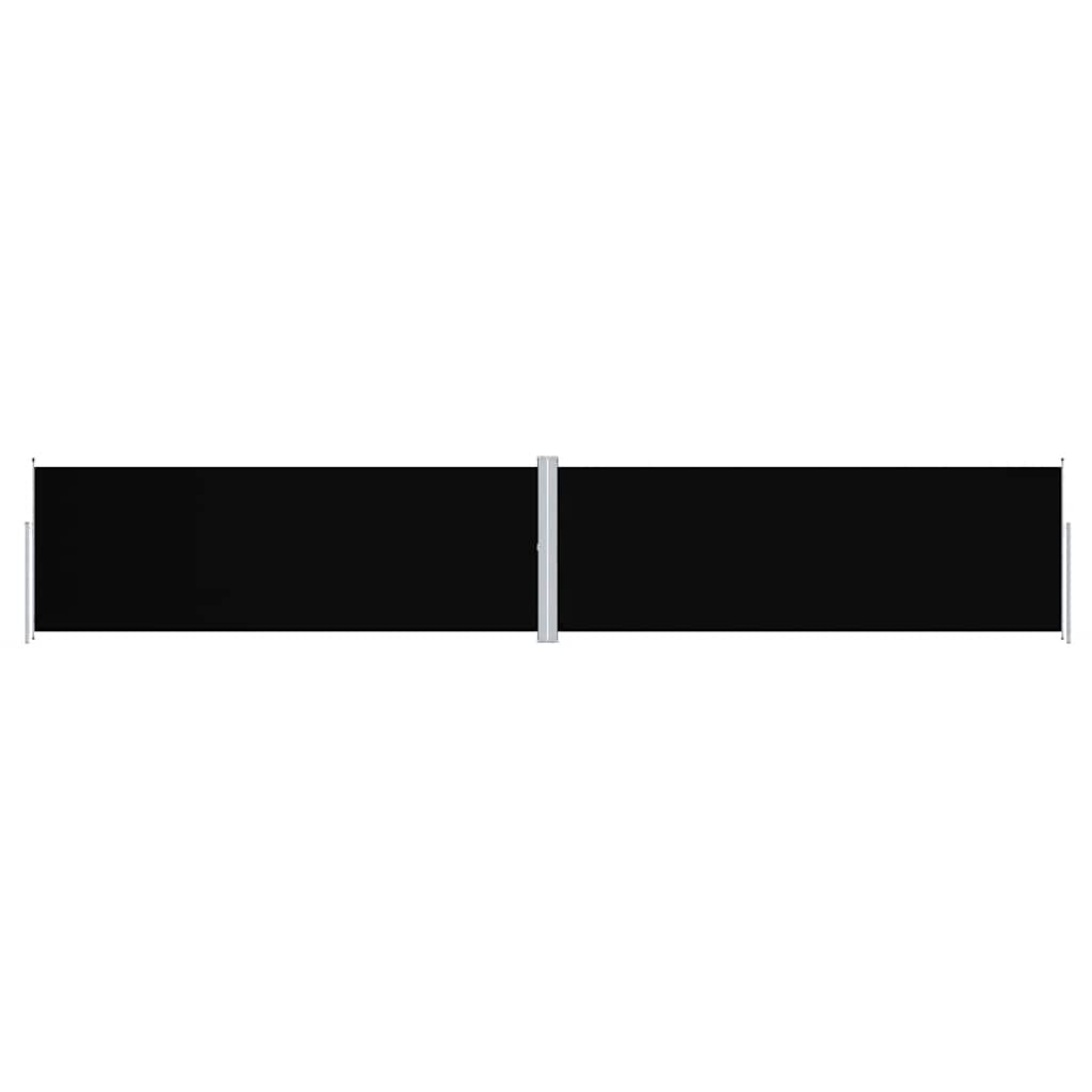 Uttrekkbar sidemarkise 180x1000 cm svart