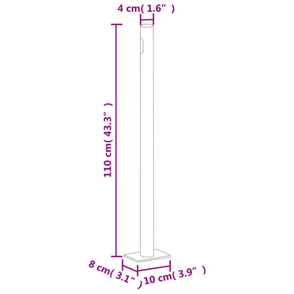 Uttrekkbar sidemarkise 180x1000 cm antrasitt