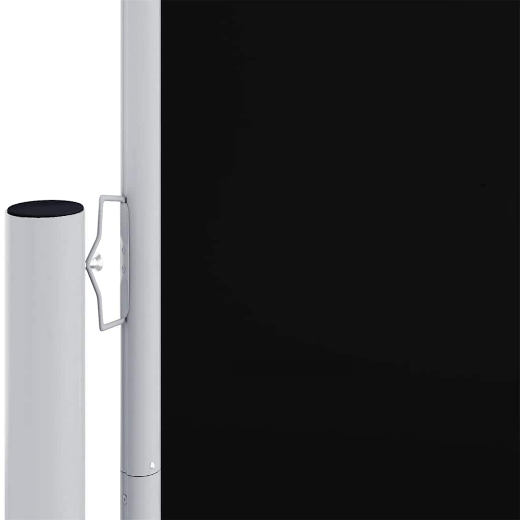 Uttrekkbar sidemarkise svart 117x1200 cm