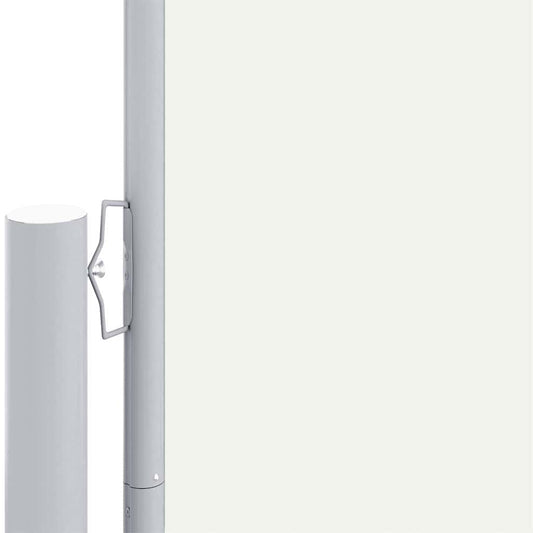 Uttrekkbar sidemarkise kremhvit 117x1200 cm