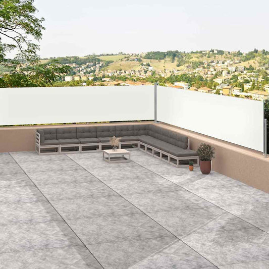 Uttrekkbar sidemarkise kremhvit 117x1200 cm