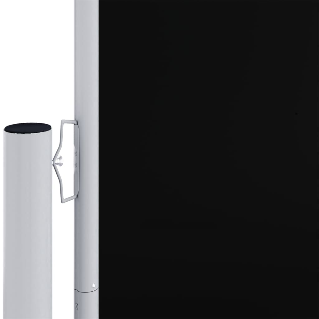 Uttrekkbar sidemarkise 160x1200 cm svart