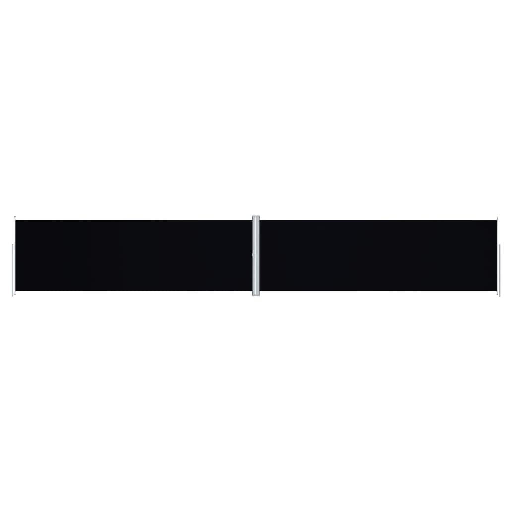 Uttrekkbar sidemarkise 200x1200 cm svart