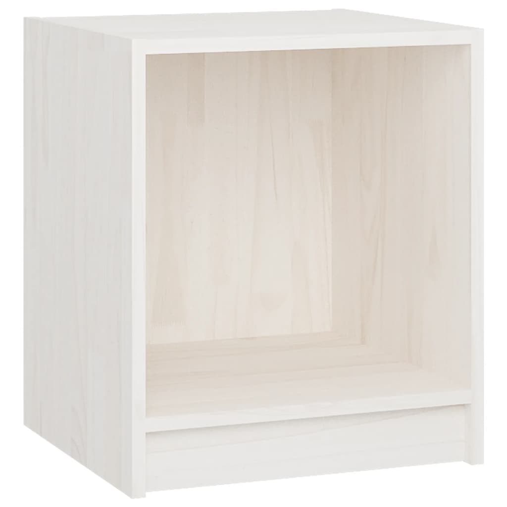Nattbord 2 stk hvit 35,5x33,5x41,5 cm heltre furu