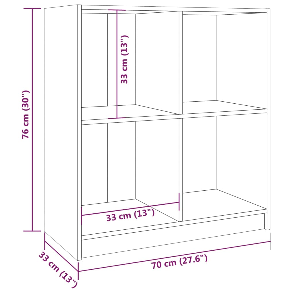 Skjenk hvit 70x33x76 cm heltre furu