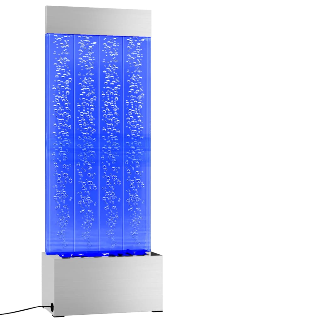 Boblepanel med RGB-lysdioder rustfritt stål og akryl 110 cm