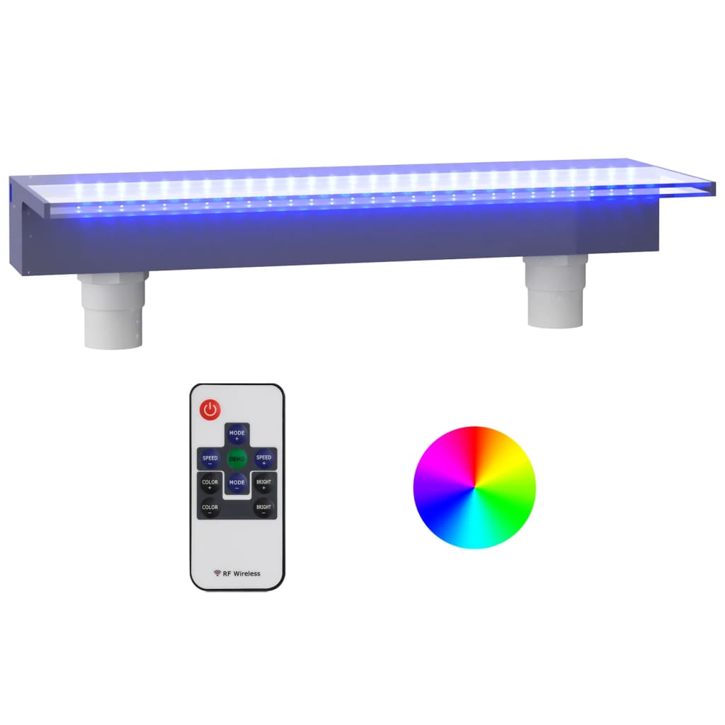 Vannfall med RGB LED akryl 60 cm