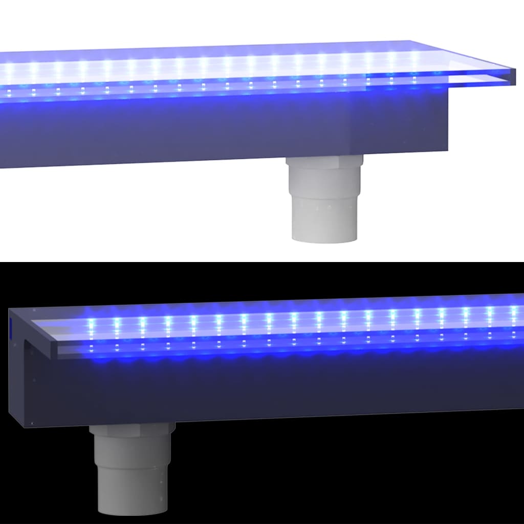Vannfall med RGB LED akryl 60 cm
