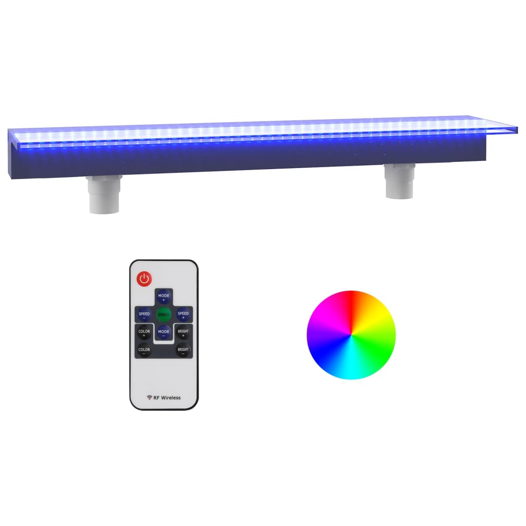 Vannfall med RGB LED akryl 108 cm