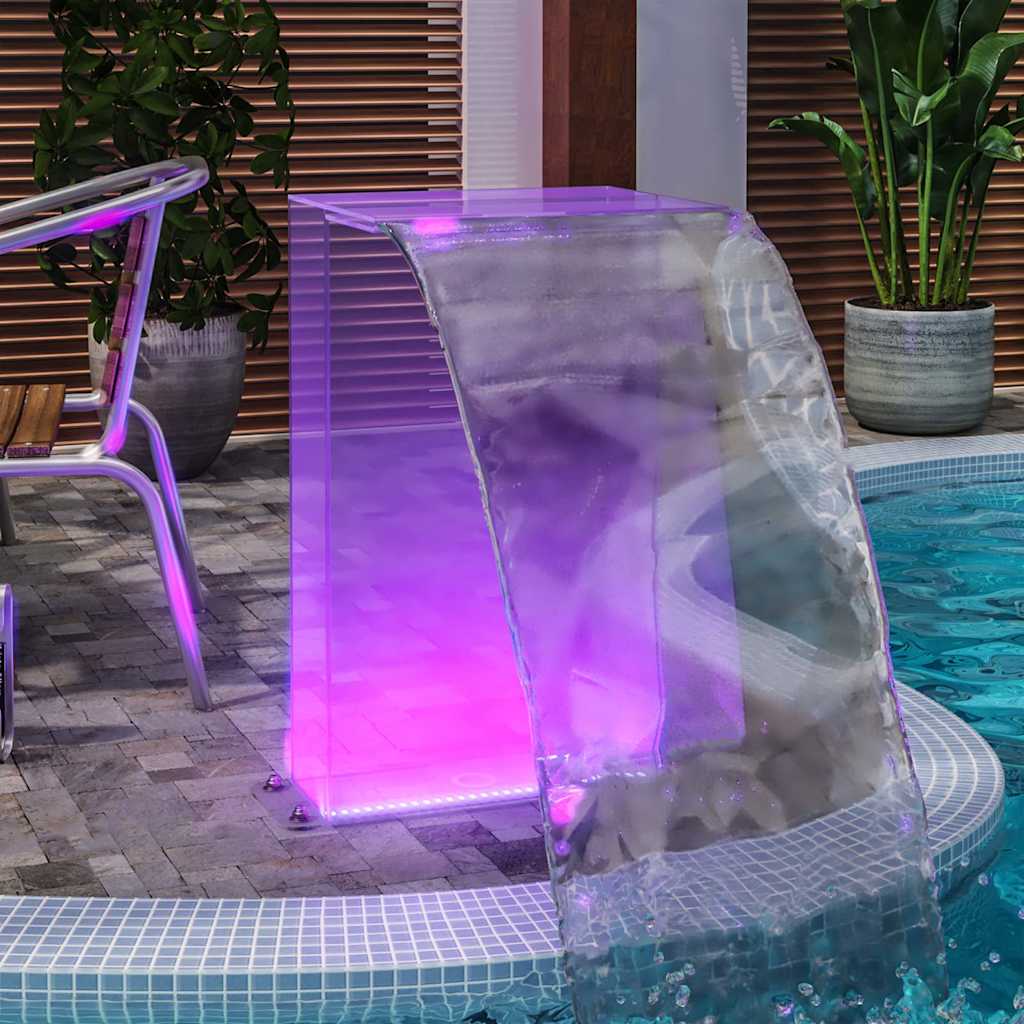 Bassengfontene med RGB LED akryl 51 cm