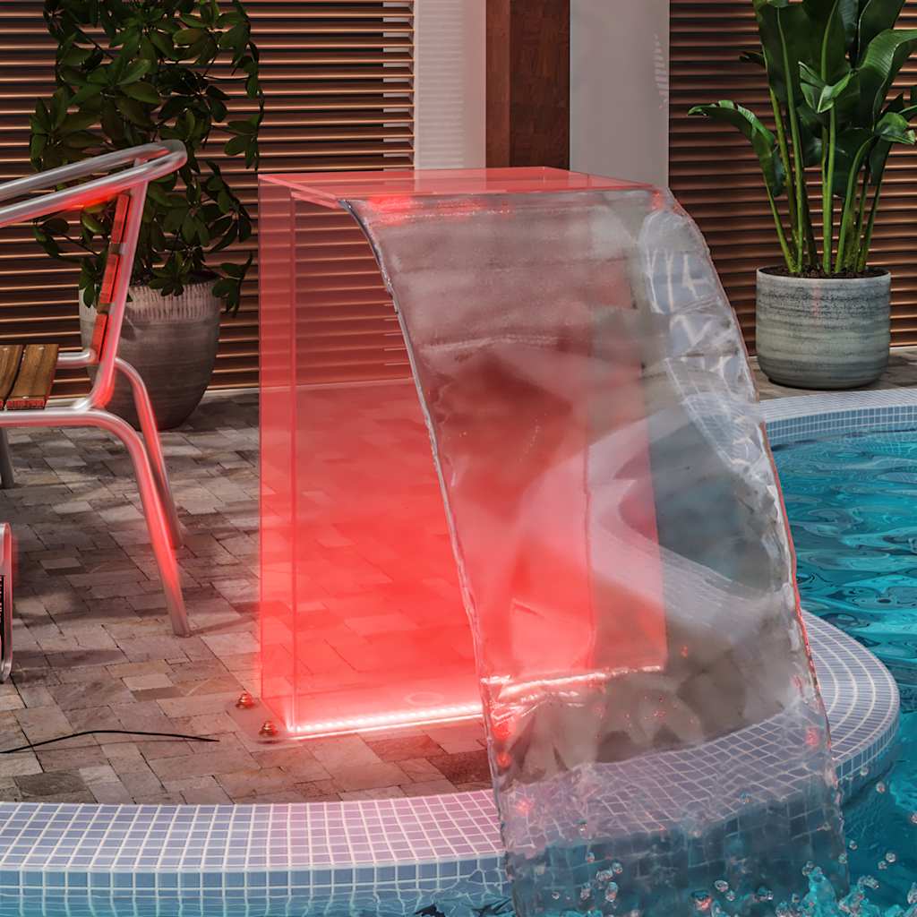Bassengfontene med RGB LED akryl 51 cm