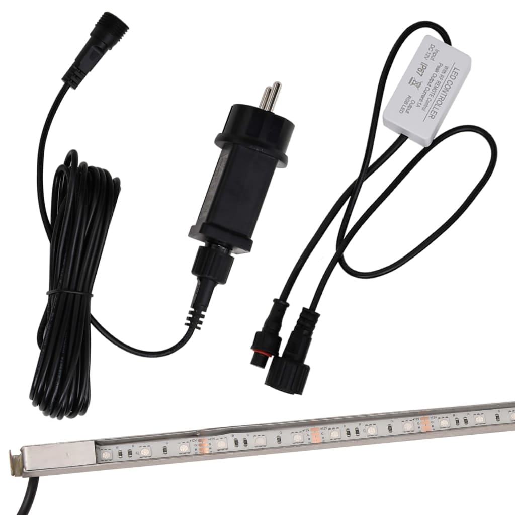 Vannfall med RGB LED rustfritt stål 108 cm