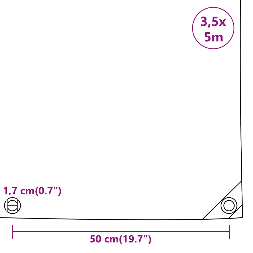 Presenning 650 g/m² 3,5x5 m