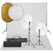 Fotostudiosett med lyssett, bakgrunn og reflektor