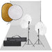 Fotostudiosett med lyssett, bakgrunn og reflektor