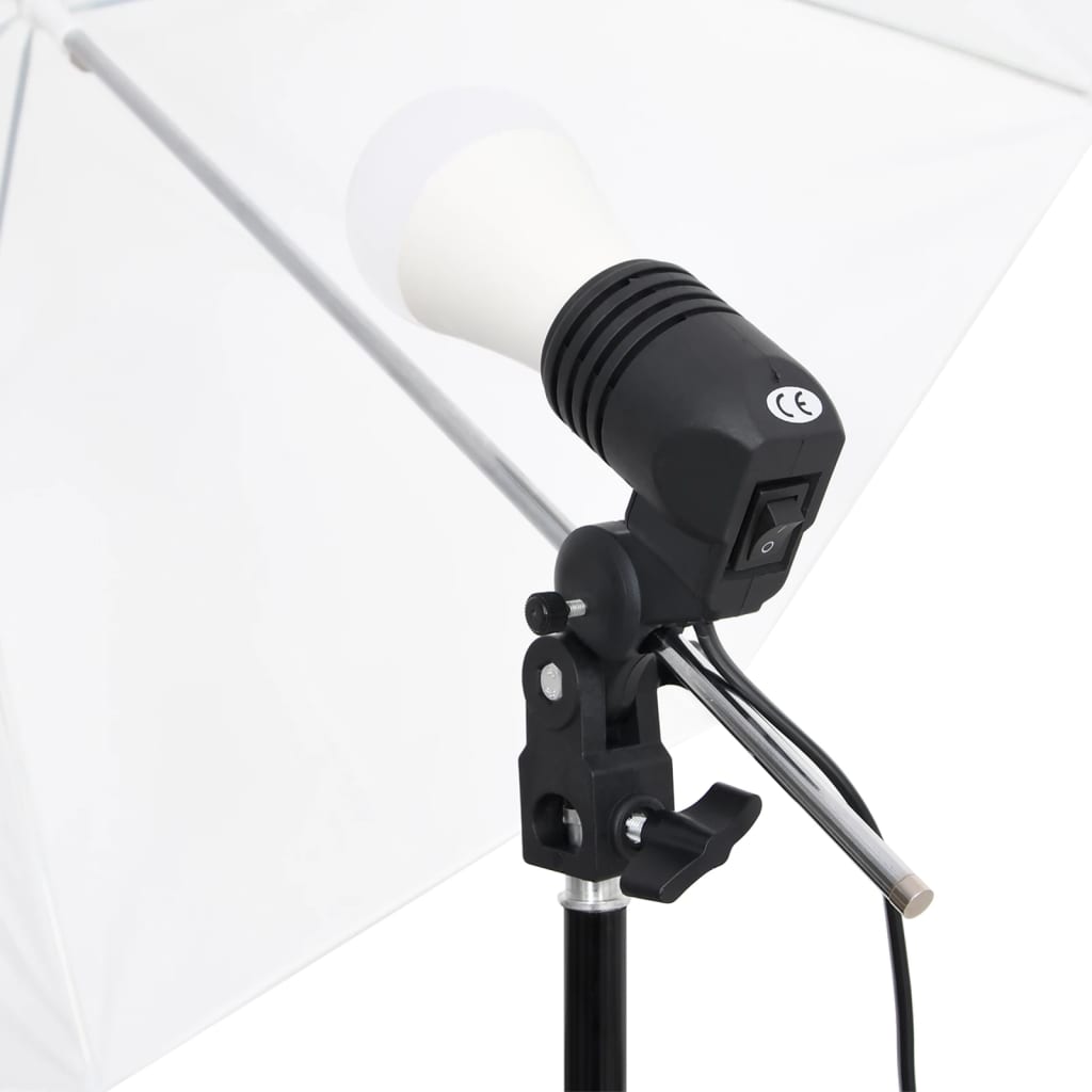 Fotostudiosett med lyssett, bakgrunn og reflektor