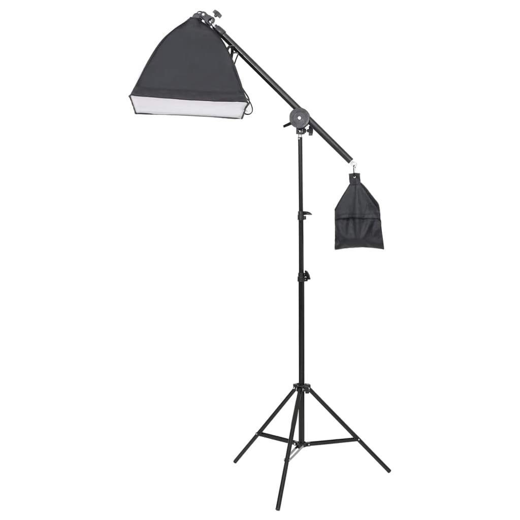 Fotostudiosett med lyssett og bakgrunn