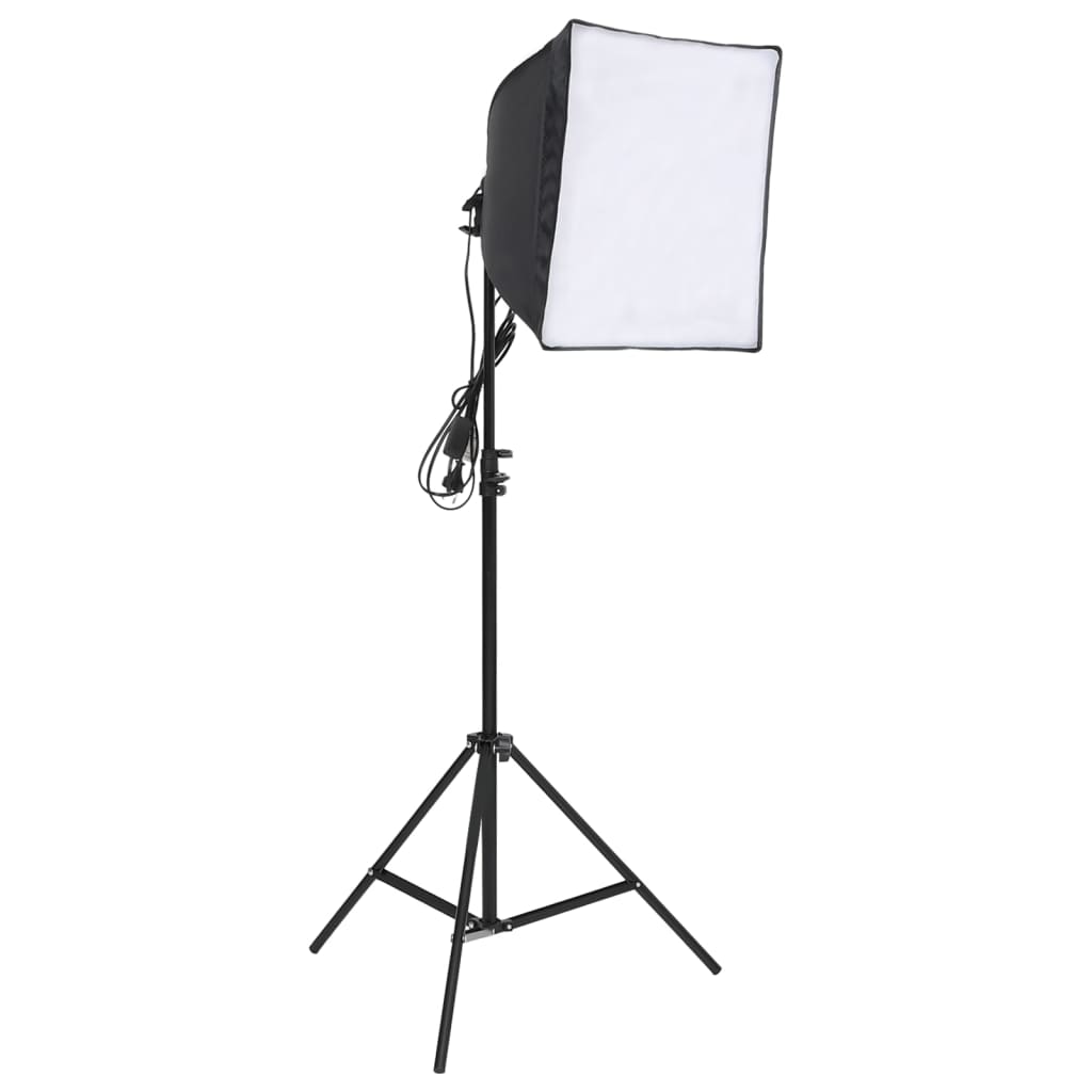 Fotostudiosett med lyssett og bakgrunn
