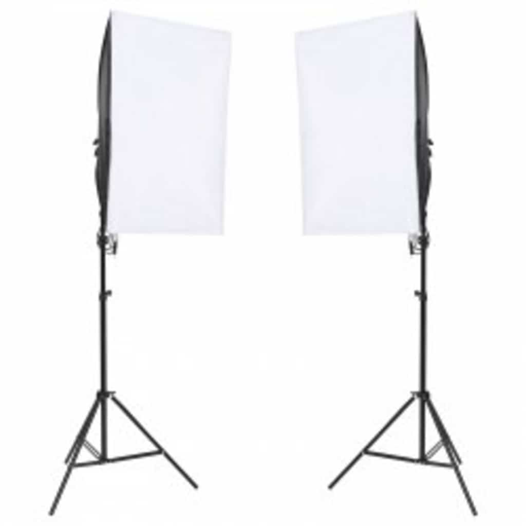 Fotostudiosett med lyssett, bakgrunn og reflektor