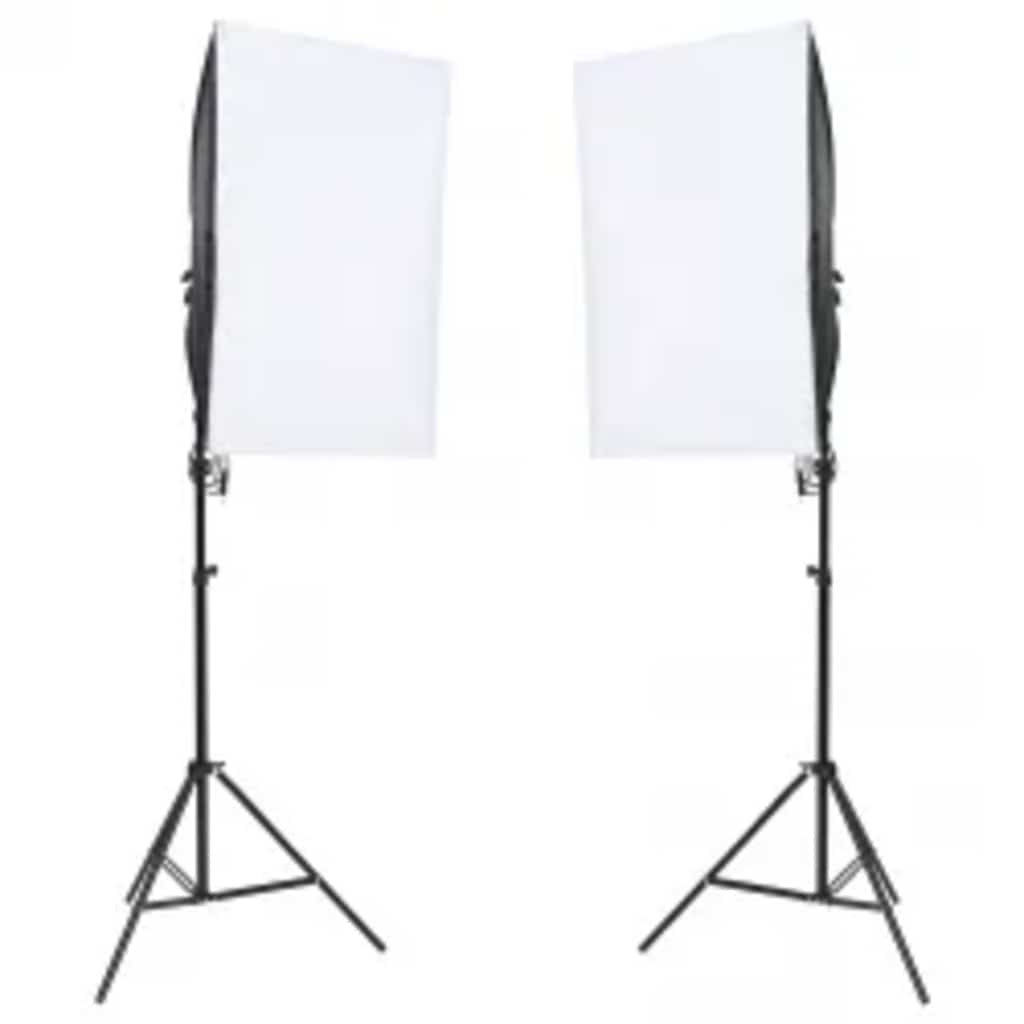 Fotostudiosett med lyssett, bakgrunn og reflektor