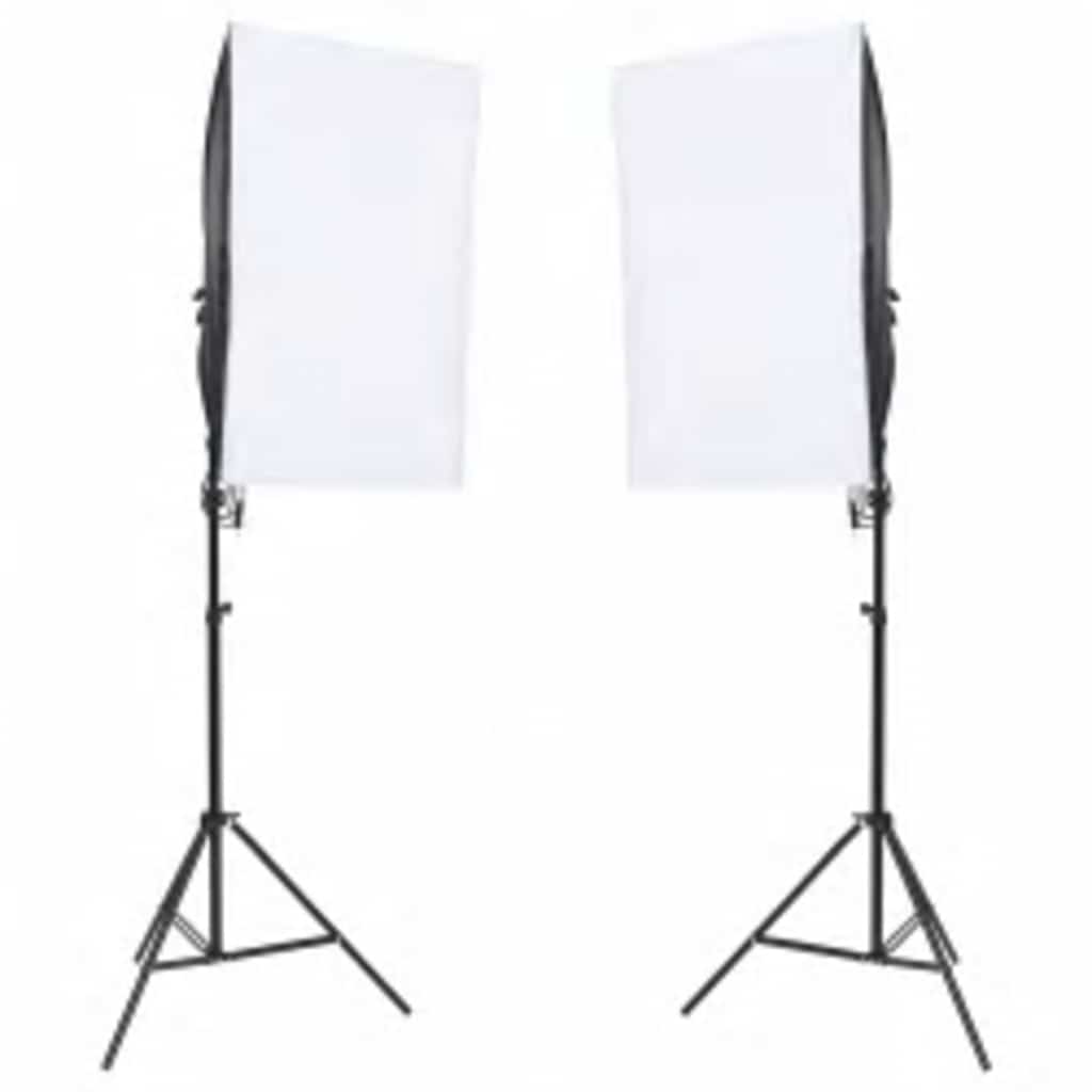 Fotostudiosett med lyssett, bakgrunn og reflektor