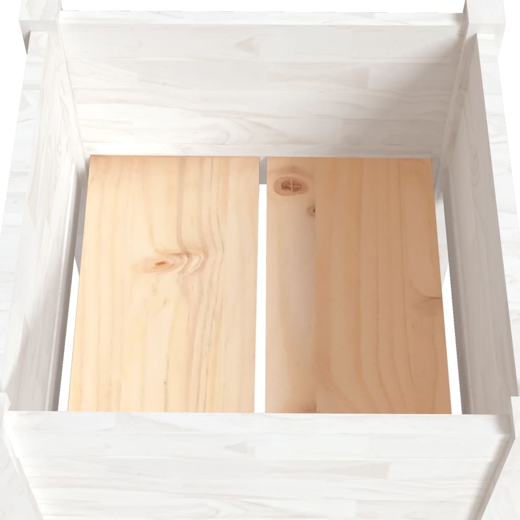 Plantekasse hvit 40x40x70 cm heltre furu