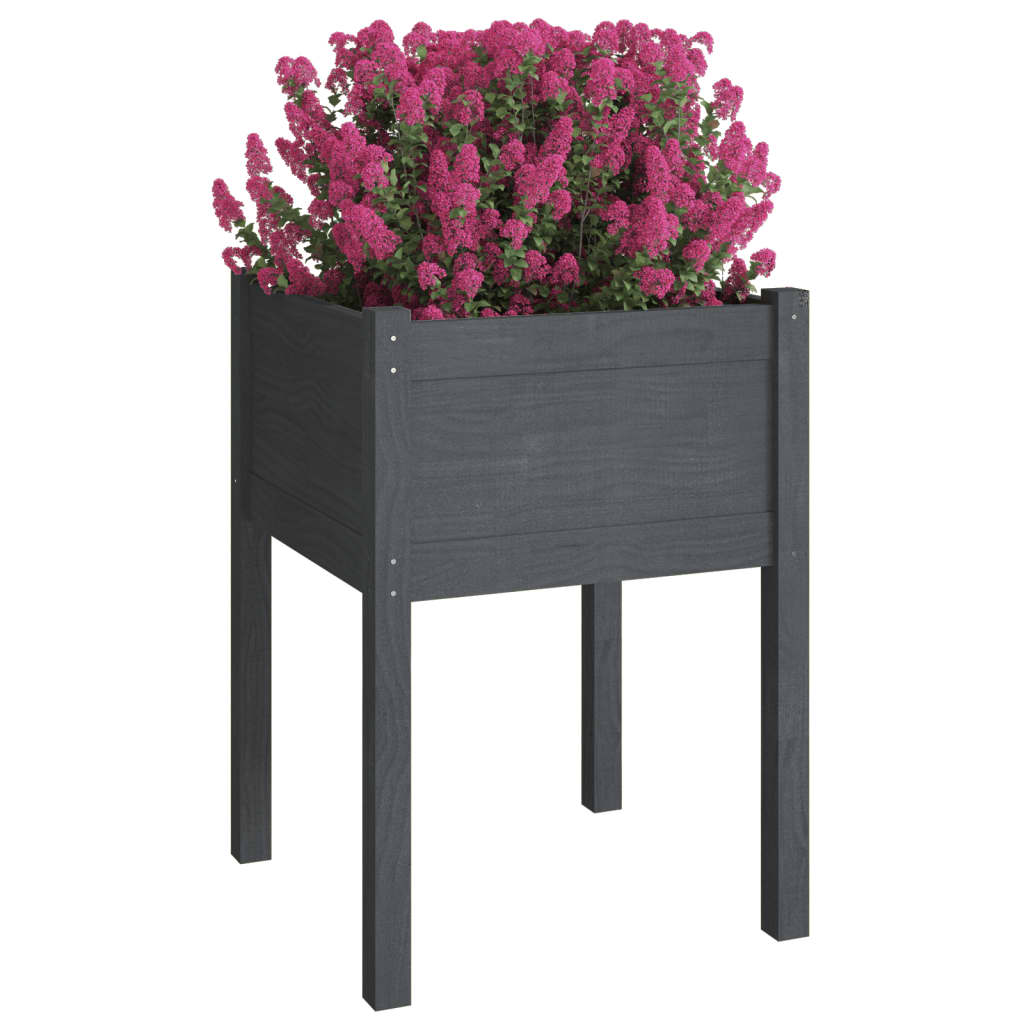 Plantekasse grå 50x50x70 cm heltre furu